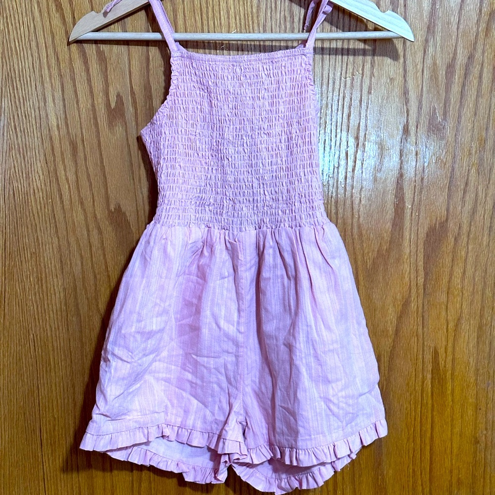 Andy & Evan NWT girls smocked‎ romper sz 7/8 back bow